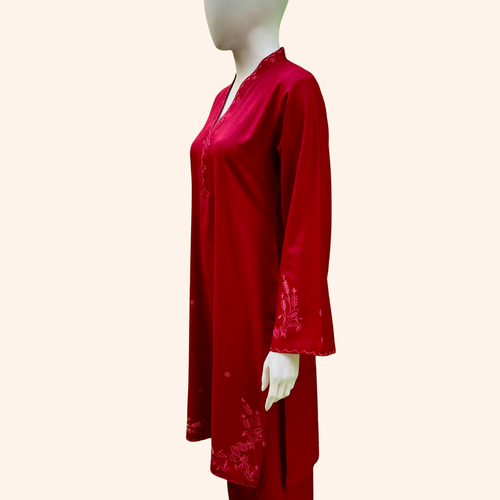 EMBROIDERED DHANAK 2 PIECE SHIRT AND TROUSERS W25-3