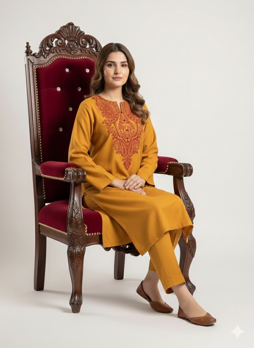 EMBROIDERED DHANAK 2 PIECE