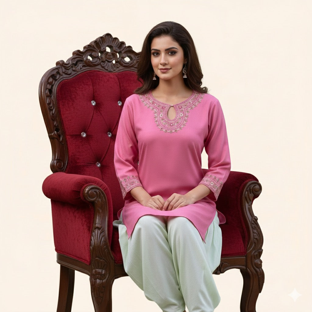 EMBROIDERED DHANAK 2 PIECE