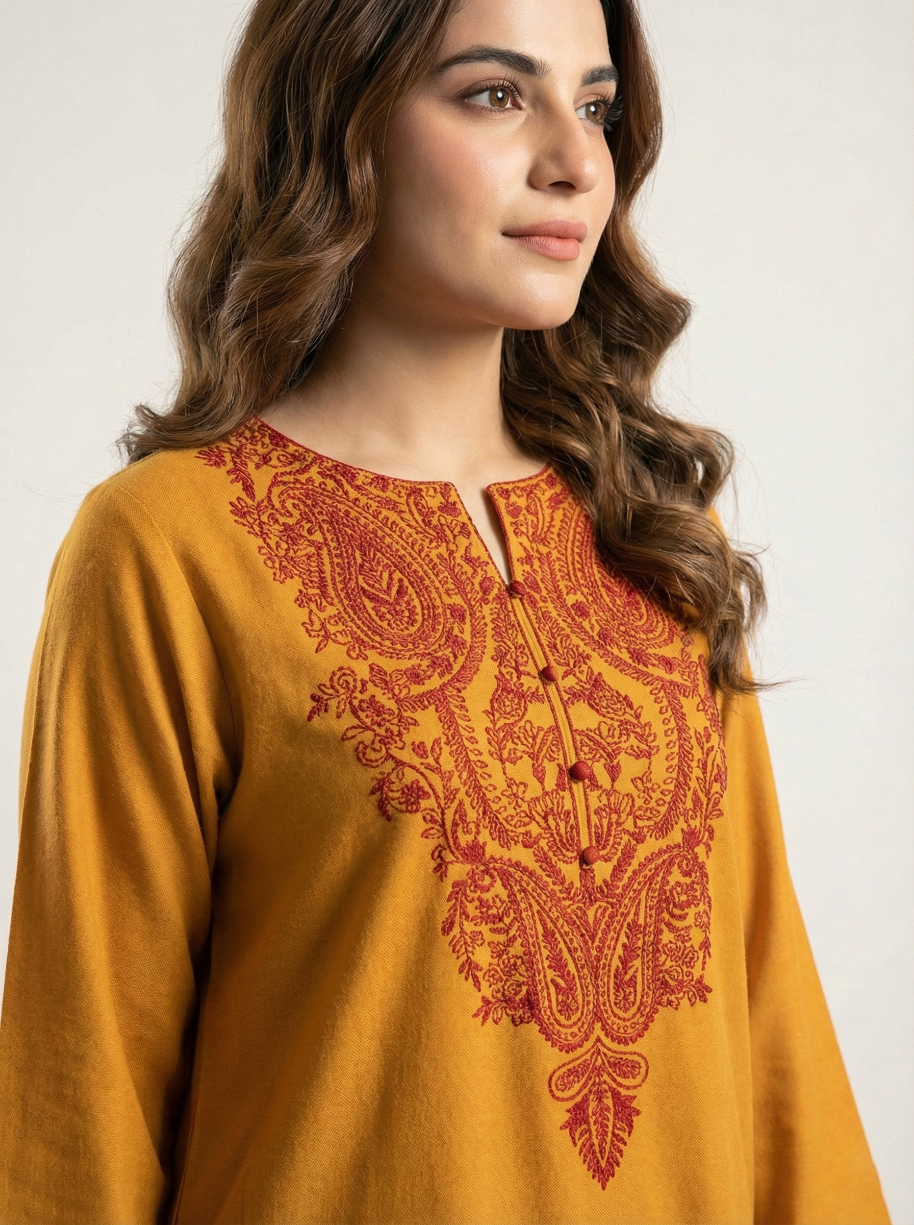 EMBROIDERED DHANAK 2 PIECE SHIRT AND TROUSERS W25-1
