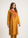 EMBROIDERED DHANAK 2 PIECE SHIRT AND TROUSERS W25-1